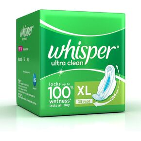 Whisper Ultra Clean XL Wings Sanitary Pad (Pack of 15) in Saudi Arabia