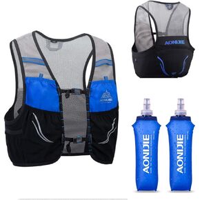 Lovtour Hydration Race Vest,2.5L Running Vest Lightweight Pack with 2 Soft Water Bottles Bladder for Marathoner Running Race Cycling Hiking Camping Biking (Black(S-M)) in Kuwait