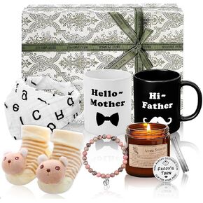 هدايا الحمل للآباء الجدد، هدايا الأم الجديدة للنساء، هدايا الكشف عن جنس المولود الجديد هدايا استقبال المولود مع اكواب 12 اونصة، عملة قرار، مريلة، جوارب، شمعة معطرة وسوار للامهات لأول مرة in Kuwait