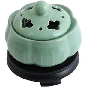 Electric Incense Burner with Adjustable Timer, Frankincense Resin Celadon Ceramic Burner, Electric Bakhoor Burner for Fragrant Wood, Wax Melts or Oil Burner, Charcoal Free No Open Flame Safer in Kuwait
