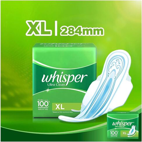 Whisper Ultra Clean XL Wings Sanitary Pad (Pack of 15) in Saudi Arabia
