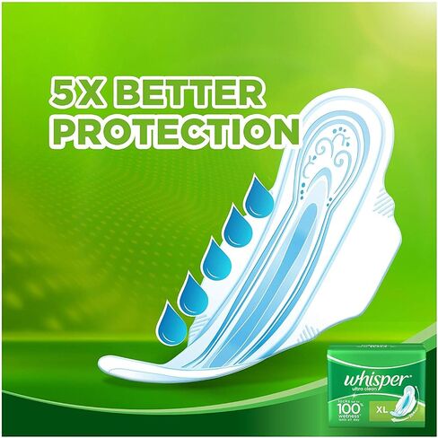 Whisper Ultra Clean XL Wings Sanitary Pad (Pack of 15) in Saudi Arabia
