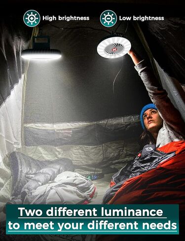 مراوح التخييم للخيام، أساسيات معدات التخييم للمشي لمسافات طويلة، مروحة تعمل بالبطارية للتخييم، قابلة لإعادة الشحن USB مع مغناطيسي وخطاف، 𝟐-𝟏 مروحة خيمة تخييم LED وإضاءة لتعليق مروحة تعمل بالبطارية in Kuwait