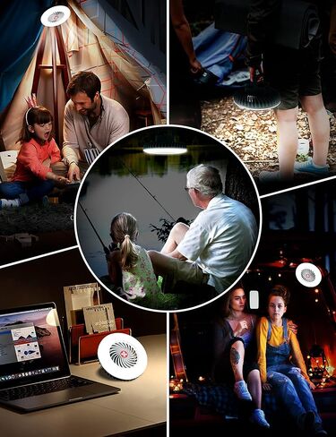 مراوح التخييم للخيام، أساسيات معدات التخييم للمشي لمسافات طويلة، مروحة تعمل بالبطارية للتخييم، قابلة لإعادة الشحن USB مع مغناطيسي وخطاف، 𝟐-𝟏 مروحة خيمة تخييم LED وإضاءة لتعليق مروحة تعمل بالبطارية in Kuwait