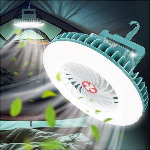 مراوح التخييم للخيام، أساسيات معدات التخييم للمشي لمسافات طويلة، مروحة تعمل بالبطارية للتخييم، قابلة لإعادة الشحن USB مع مغناطيسي وخطاف، 𝟐-𝟏 مروحة خيمة تخييم LED وإضاءة لتعليق مروحة تعمل بالبطارية in Kuwait