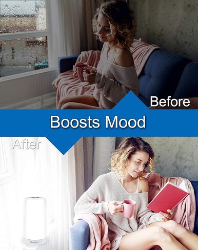 ريلاكسيار مصباح اضاءة ابيض 10000 لوكس مع وظيفة الذاكرة الذكية - ضوء ابيض LED خال من الاشعة فوق البنفسجية - تحكم باللمس 360 درجة مع 5 مستويات سطوع قابلة للتعديل - 1802G in Kuwait