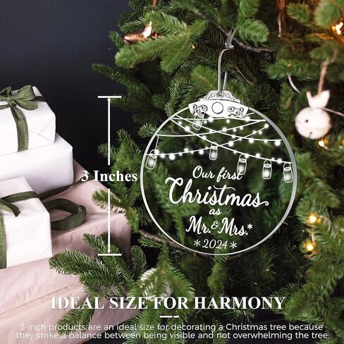 First Christmas Engaged Ornaments 2023, Engagement Gifts for Couples, Wedding Gifts for Bride, Glass Engagement Ornaments for Her, Newlywed with Gift Box in Kuwait