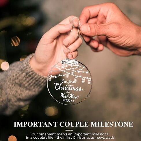 First Christmas Engaged Ornaments 2023, Engagement Gifts for Couples, Wedding Gifts for Bride, Glass Engagement Ornaments for Her, Newlywed with Gift Box in Kuwait