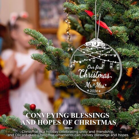 First Christmas Engaged Ornaments 2023, Engagement Gifts for Couples, Wedding Gifts for Bride, Glass Engagement Ornaments for Her, Newlywed with Gift Box in Kuwait