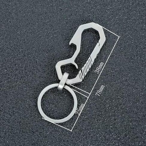 RISON-Titanium Keychain Hook EDC Multifunction Tool Anti-Lost Quick Release Carabiner Key Chain with Key Ring and Bottle Opener for Outdoor Hiking Camping in Saudi Arabia
