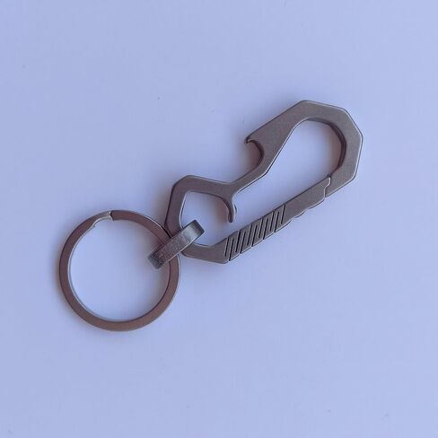RISON-Titanium Keychain Hook EDC Multifunction Tool Anti-Lost Quick Release Carabiner Key Chain with Key Ring and Bottle Opener for Outdoor Hiking Camping in Saudi Arabia