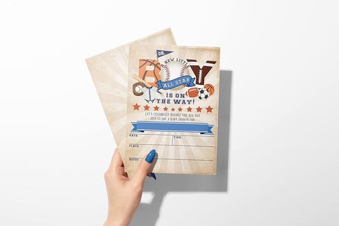 دعوات حفلات استقبال المولود الرياضي من أول ستار، حمام كرة القدم للرضع، حمام كرة السلة للرضع، دعوات حفل استقبال المولود، 20 دعوات ومظاريف ملء in Kuwait