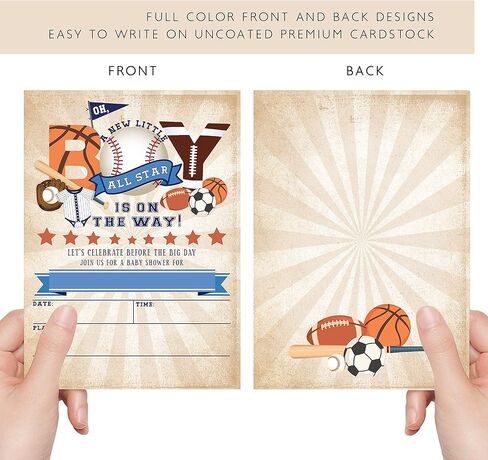 دعوات حفلات استقبال المولود الرياضي من أول ستار، حمام كرة القدم للرضع، حمام كرة السلة للرضع، دعوات حفل استقبال المولود، 20 دعوات ومظاريف ملء in Kuwait