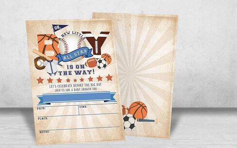 دعوات حفلات استقبال المولود الرياضي من أول ستار، حمام كرة القدم للرضع، حمام كرة السلة للرضع، دعوات حفل استقبال المولود، 20 دعوات ومظاريف ملء in Kuwait