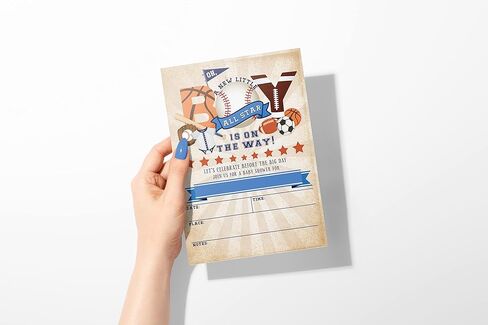 دعوات حفلات استقبال المولود الرياضي من أول ستار، حمام كرة القدم للرضع، حمام كرة السلة للرضع، دعوات حفل استقبال المولود، 20 دعوات ومظاريف ملء in Kuwait