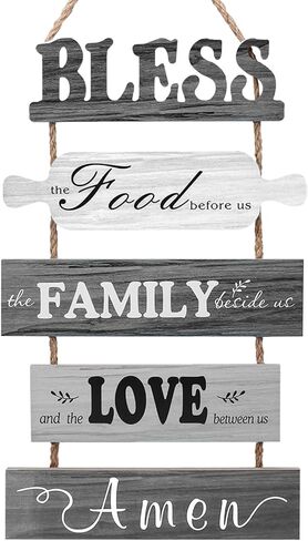 بارك الطعام قبل أن نوقع مزرعة المطبخ ديكور الحائط ريفي غرفة الطعام جدار الفن ديكور غرفة المعيشة ديكورات البلد خمر المطبخ شنقا علامات الخشب in Kuwait