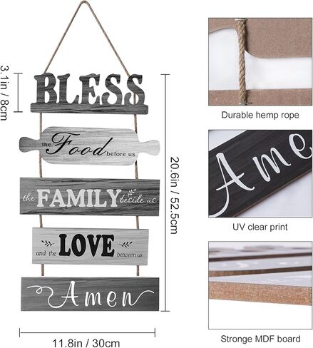 بارك الطعام قبل أن نوقع مزرعة المطبخ ديكور الحائط ريفي غرفة الطعام جدار الفن ديكور غرفة المعيشة ديكورات البلد خمر المطبخ شنقا علامات الخشب in Kuwait