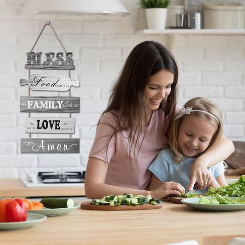 بارك الطعام قبل أن نوقع مزرعة المطبخ ديكور الحائط ريفي غرفة الطعام جدار الفن ديكور غرفة المعيشة ديكورات البلد خمر المطبخ شنقا علامات الخشب in Kuwait