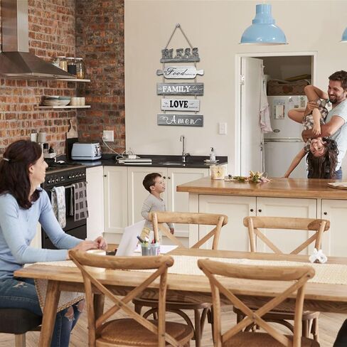 بارك الطعام قبل أن نوقع مزرعة المطبخ ديكور الحائط ريفي غرفة الطعام جدار الفن ديكور غرفة المعيشة ديكورات البلد خمر المطبخ شنقا علامات الخشب in Kuwait