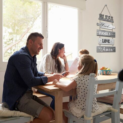 بارك الطعام قبل أن نوقع مزرعة المطبخ ديكور الحائط ريفي غرفة الطعام جدار الفن ديكور غرفة المعيشة ديكورات البلد خمر المطبخ شنقا علامات الخشب in Kuwait