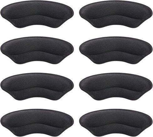 بطانات الكعب للأحذية الكبيرة جدًا، حشوات وسائد للكعب للأحذية الفضفاضة للرجال والنساء، مقابض الكعب/واقيات الكعب/حشو الأحذية لجعل الأحذية مناسبة أكثر إحكامًا (8 عبوات سوداء) in Kuwait