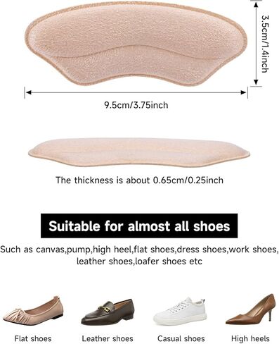 بطانات الكعب للأحذية الكبيرة جدًا، حشوات وسائد للكعب للأحذية الفضفاضة للرجال والنساء، مقابض الكعب/واقيات الكعب/حشو الأحذية لجعل الأحذية مناسبة أكثر إحكامًا (8 عبوات سوداء) in Kuwait