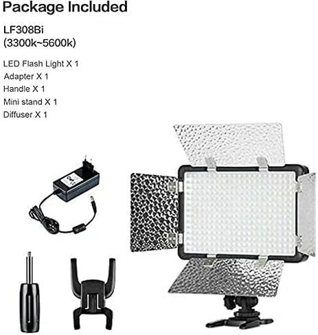 Godox LF308D ضوء واحد محمول عالي السطوع درجة حرارة لون الفلاش 5600k±300k، 1m حوالي 1300Lux، مناسب لحفلات الزفاف، والمقابلات، ومقاطع الفيديو، والتقاط الحياة الساكنة، والتقاط الماكرو in Kuwait