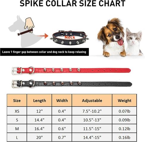 Enjoying Spiked Cat Collar, Pu Leather Studded Cat Collar, Spike Collar for Boy Girl Cats Small Dogs, Adjustable Spikes Collar with Rings for Hold Leash and Pet Tags, Black XS in Saudi Arabia