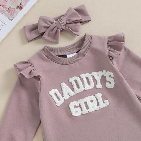 DuAnyozu الوليد طفلة رومبير ملابس Daddys الفتيات طويلة الأكمام قطعة واحدة بذلة نيسيي مع عقال الزي الشتوي in Kuwait