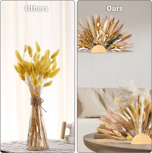 قاعدة نصف دائرة لحيوانات البامبو الطبيعية والزهور المحفوظة ، قاعدة زهرة جافة على شكل قوس، يمكنك تصميمه بنفسك للديكور المفضل للمنزل والزفاف (لا تشمل الزهور فقط قاعدة) (ARC) in Kuwait