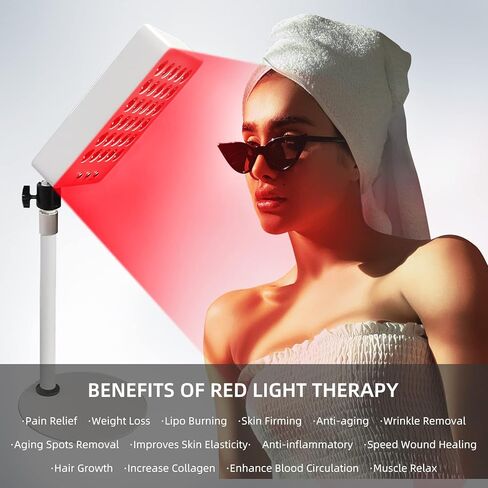 Red Light Therapy Near Infrared Light Therapy Panel for Face Skin 660nm&850nm with Height Angle Adjustable Stand in Kuwait