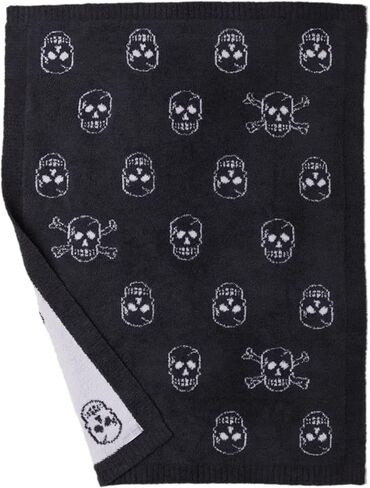 Barefoot Dreams CozyChic Skull Stroller Blanket (Infant) Carbon/Almond One Size in Kuwait