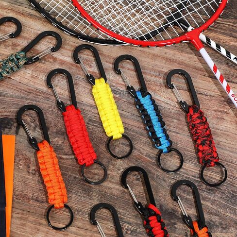 Uiifan 24 Pcs Paracord Keychain Key Lanyard Hanger Military Braided Backpack Clip with Strap Heavy Duty Hook Holder for Men Women Boys Girls Water Bottle Backpack Tools in Kuwait