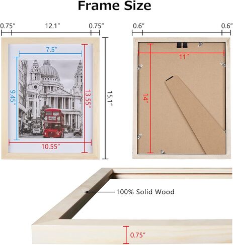 مجموعة إطارات صور مقاس 11 × 14 مكونة من 6 قطع، تعرض صور مقاس 8 × 10 مع حصيرة أو 11 × 14 بدون حصيرة لعرض سطح الطاولة والتعليق على الحائط، إطارات صور كلاسيكية بسيطة لمعرض الحائط وديكور المكتب المنزلي، أسود in Kuwait