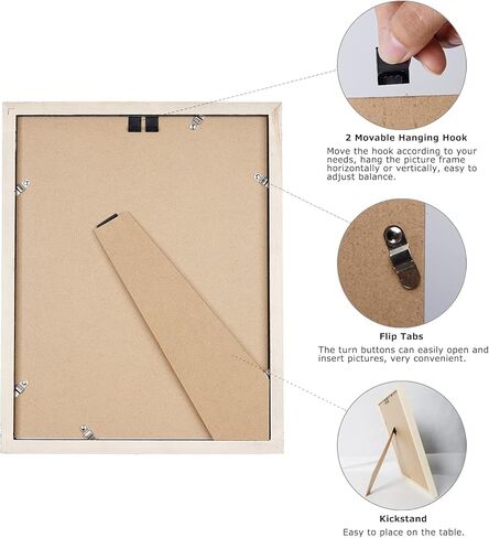 مجموعة إطارات صور مقاس 11 × 14 مكونة من 6 قطع، تعرض صور مقاس 8 × 10 مع حصيرة أو 11 × 14 بدون حصيرة لعرض سطح الطاولة والتعليق على الحائط، إطارات صور كلاسيكية بسيطة لمعرض الحائط وديكور المكتب المنزلي، أسود in Kuwait
