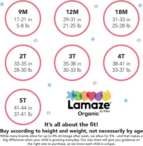 ملابس نوم ضيقة بأكمام قصيرة للفتيات الصغيرات من Lamaze Organic in Kuwait