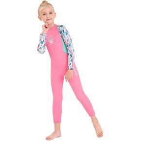 Kids Girls Boys Wetsuit Full Body Neoprene Thermal Swimsuit 2.5MM for Toddler Youth Children Teen, Long Sleeve Child Scuba Diving Surf Suit One Piece Sun Protection for Water Sports