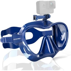 قناع غص قناع غوص بدون إطار مع حامل لـ Gopro، نظارات عدسة مقسى مضادة للضباب، قناع سباحة للغوص، مجموعة معدات الغطس للغوص، والغطس، والغوص الحر، والسباحة للبالغين in Kuwait