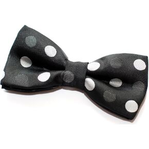 Retreez Two-Colour Polka Dots Woven Microfiber Pre-tied Bow Tie (4.5")