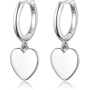 JSGEMSLEE Silver Dangle Hoop Earrings for Women Girls Butterfly Cross Heart Spike Star Earrings Small Huggie Hoop Earrings Hypoallergenic Hoop Earrings Jewelry Gifts