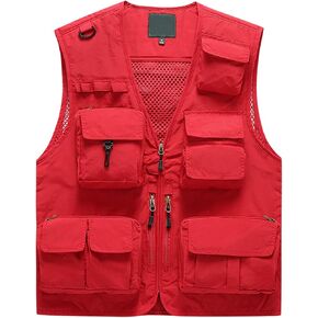 Pishon Men's Outdoor Work Safari Fishing Vest Quick Dry Casual Lightweight Travel Photo Cargo Vest with Multi Pockets in Saudi Arabia