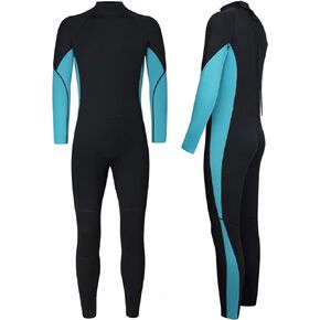 بدلة سباحة Nataly Osmann للأطفال مقاس 3 مم من النيوبرين الحراري بأكمام طويلة للأولاد والبنات والشباب الصغار، بدلات رطبة تحافظ على الدفء بسحاب خلفي للرياضات المائية والغوص وركوب الأمواج والسباحة in Kuwait