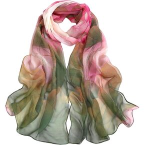 Geoxury Scarfs for Women Lightweight Floral Pattern Scarfs Fashion Scarves Elegant Sunscreen Shawls Wraps for Ladies in Kuwait