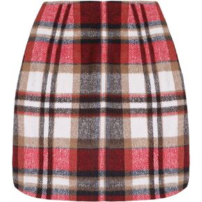 تنانير UANEO منقوشة للنساء تنورة قصيرة منقوشة بخصر عالٍ للخريف in Kuwait