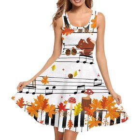 فستان نسائي بدون أكمام من Coloranimal صيفي على شكل حرف A فساتين شاطئ متوسطة الطول مقاس كبير XS-4XL