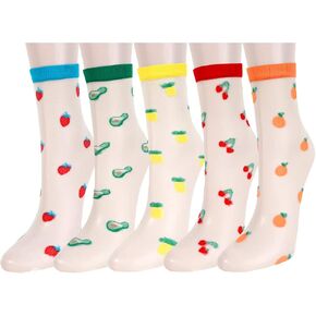 Benefeet Sox Women Girl Mesh Sheer Crew Sock Silk Lace Fishnet Ultra Thin Tulle Ankle See Through Novelty Valentine Gift Sock