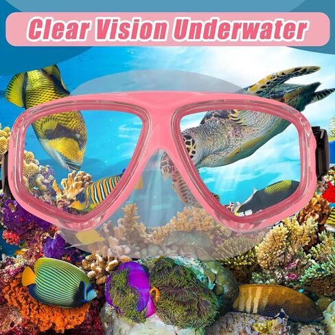 نظارات سباحة مع غطاء انف وسدادات اذن للسباحة - نظارات حمام السباحة من الزجاج المقوى مع غطاء انف - قناع غوص شفاف للاطفال والشباب - قناع غوص سكوبا مضاد للضباب مع غطاء انف - 3 قطع in Kuwait