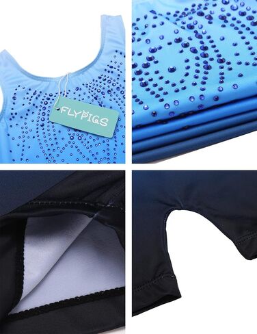 ملابس الجمباز Flypigs للفتيات الصغيرات بدون أكمام لامعة قطعة واحدة ملابس رقص الباليه in Kuwait