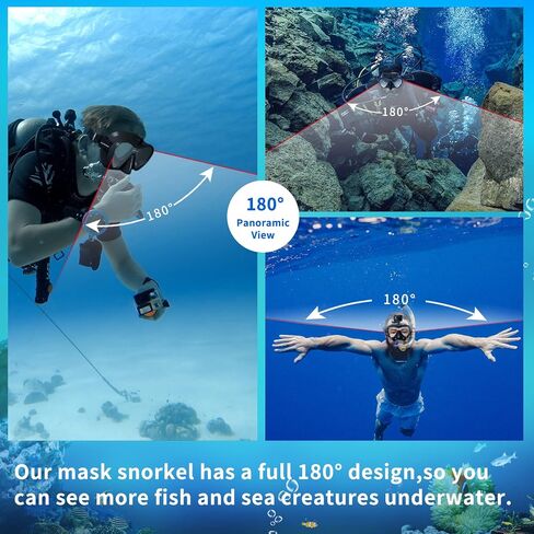 قناع غص قناع غوص بدون إطار مع حامل لـ Gopro، نظارات عدسة مقسى مضادة للضباب، قناع سباحة للغوص، مجموعة معدات الغطس للغوص، والغطس، والغوص الحر، والسباحة للبالغين in Kuwait