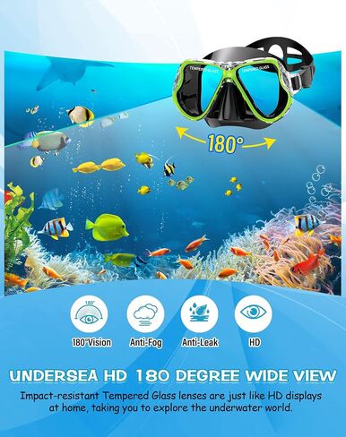 Greatever Dry Snorkel Set,Panoramic Wide View,Anti-Fog Scuba Diving Mask,Professional Snorkeling Gear for Adults in Saudi Arabia